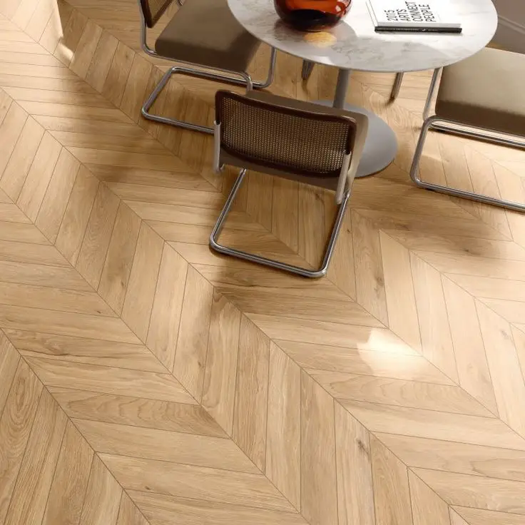 Wood-effect LVT flooring sample