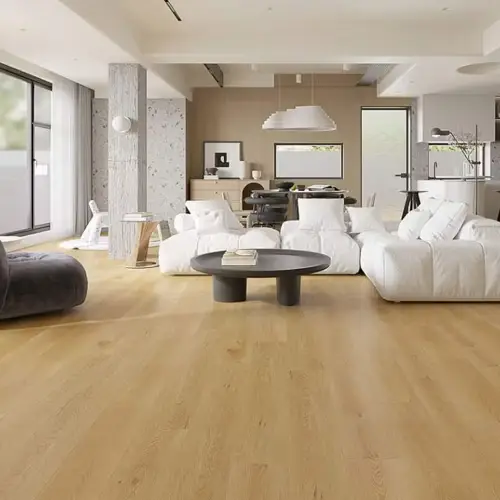 Wood-effect LVT flooring sample